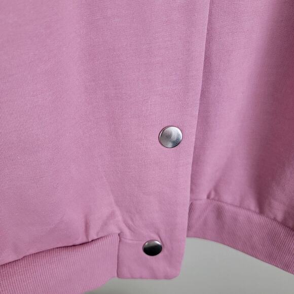 Rebelious One Tennis Club New York Varsity Jacket size L Pink Tenniscore *FLAW* - Picture 5 of 10